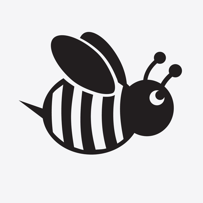 Medium Bumble Bee Stencil - Right
