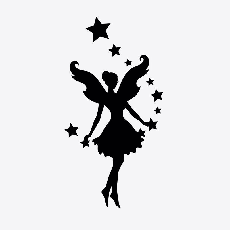 Fairy With Stars Stencil - Right