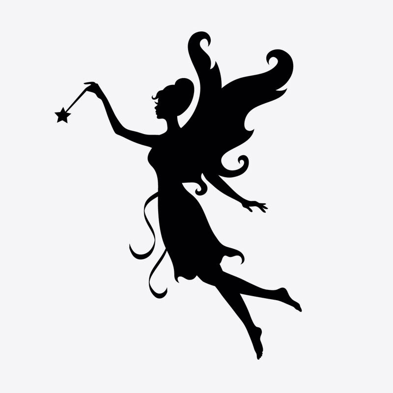 Fairy With Wand Stencil - Left