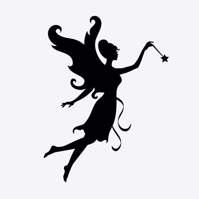 Fairy With Wand Stencil - Right
