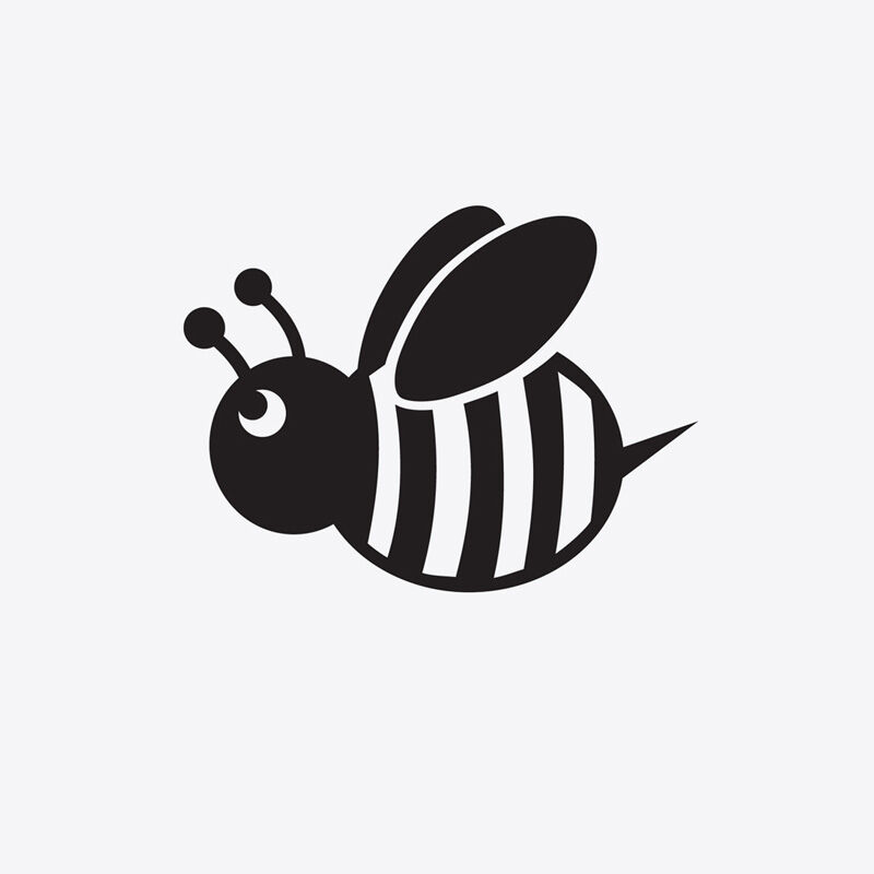 Small Bumble Bee Stencil - Left